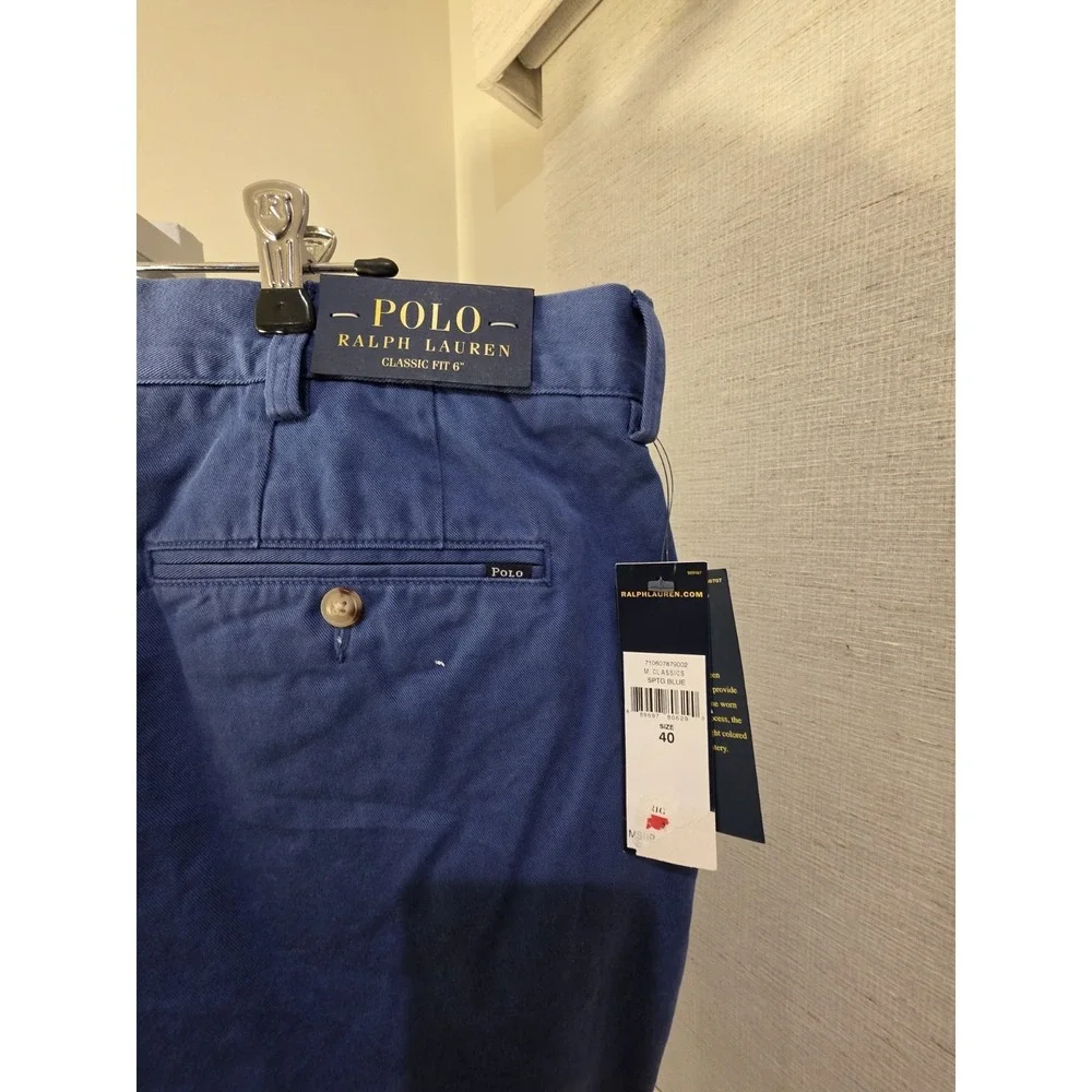Polo Ralph Lauren Shorts Mens 40 Blue Salinger Chino Straight Classic NWT